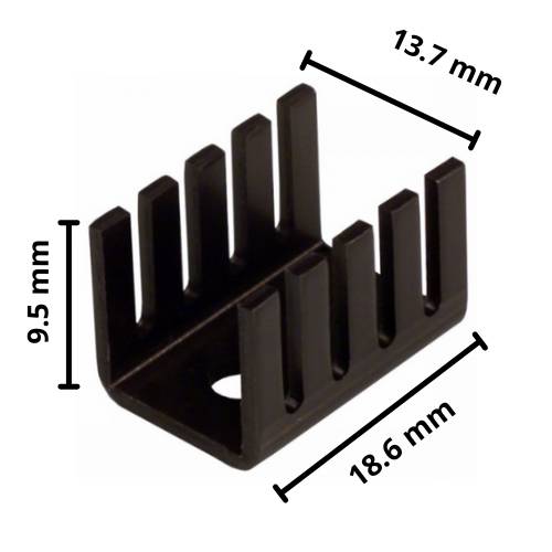 Dimensiones Disipador TO-220 Negro